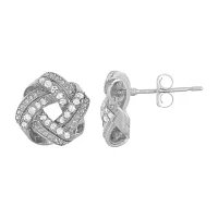 1/5 CT. Natural White Diamond 10K Gold 9.6mm Knot Stud Earrings