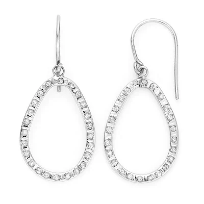 Diamond Fascination™ 14K White Gold Open Teardrop Earrings