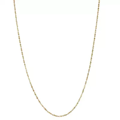 14K Gold Over Silver 15 Inch Solid Link Chain Necklace