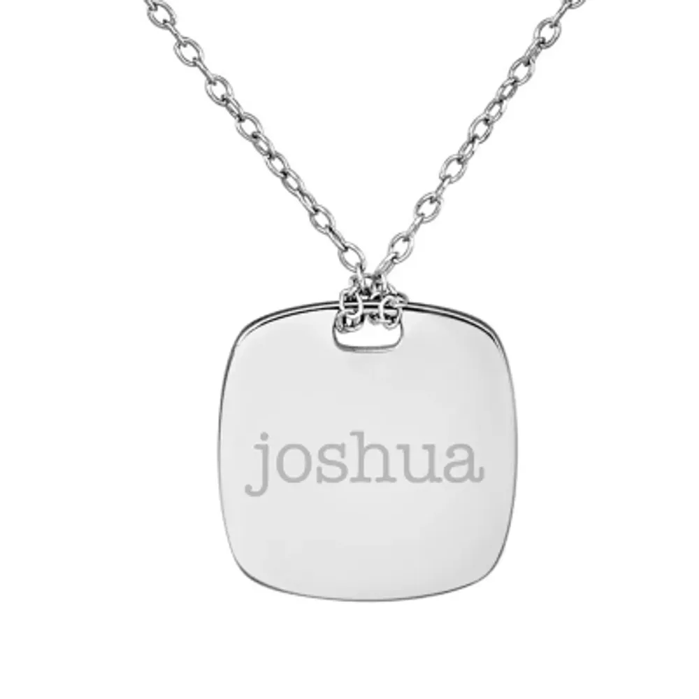 Personalized Sterling Silver 16mm Name Pendant Necklace