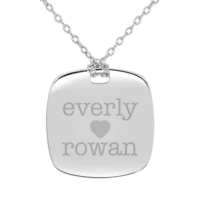 Personalized Sterling Silver 20mm Couple's Name Pendant Necklace