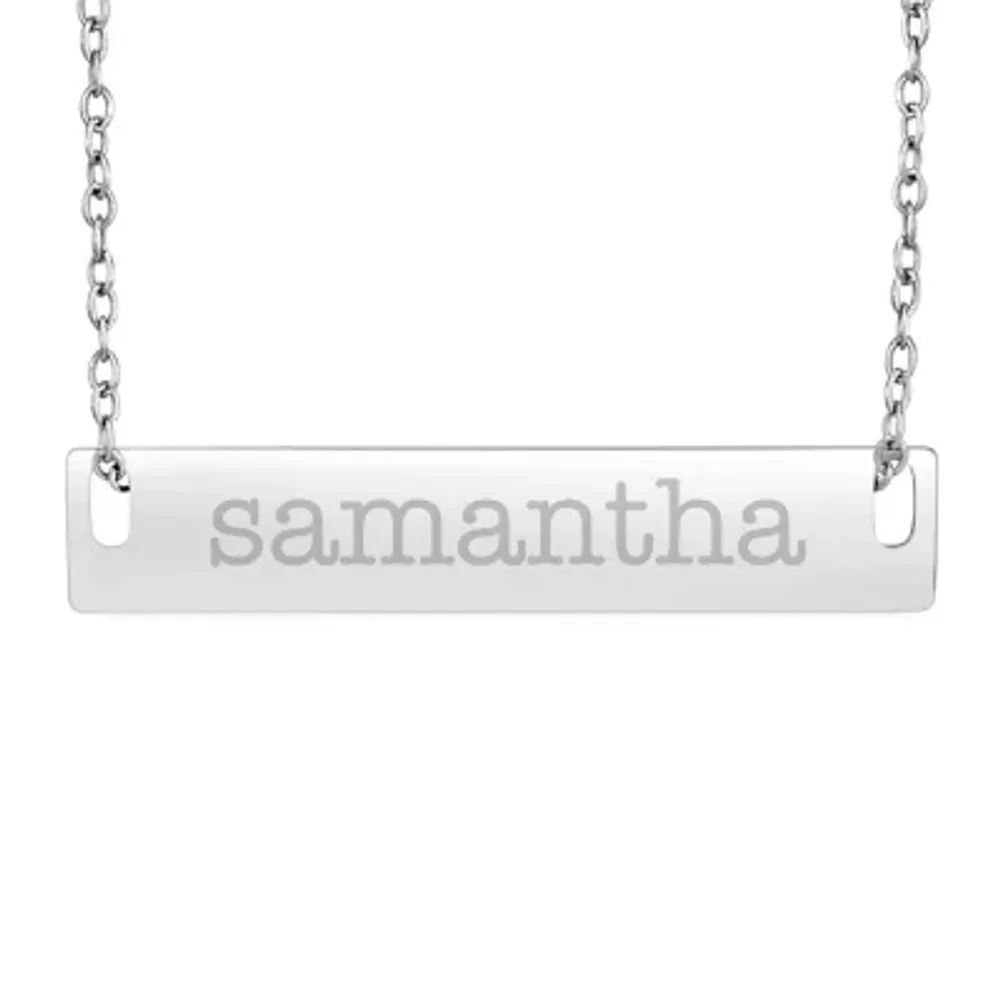 Personalized Sterling Silver Name Bar Necklace