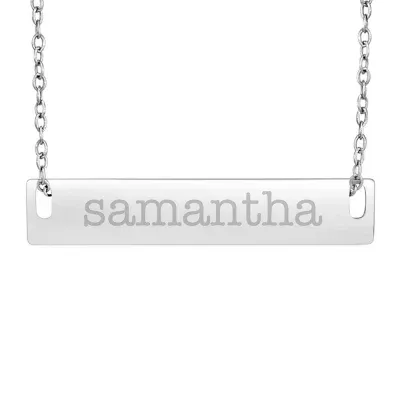 Personalized Sterling Silver Name Bar Necklace