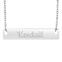 Personalized Sterling Silver Name Bar Necklace
