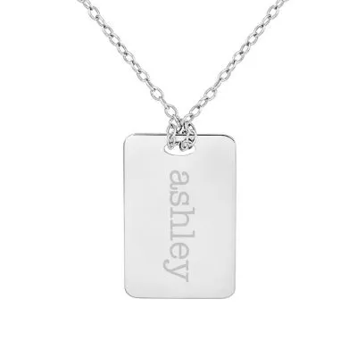 Personalized Sterling Silver Name Dog Tag