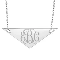 Personalized Sterling Silver Monogram Triangle Necklace