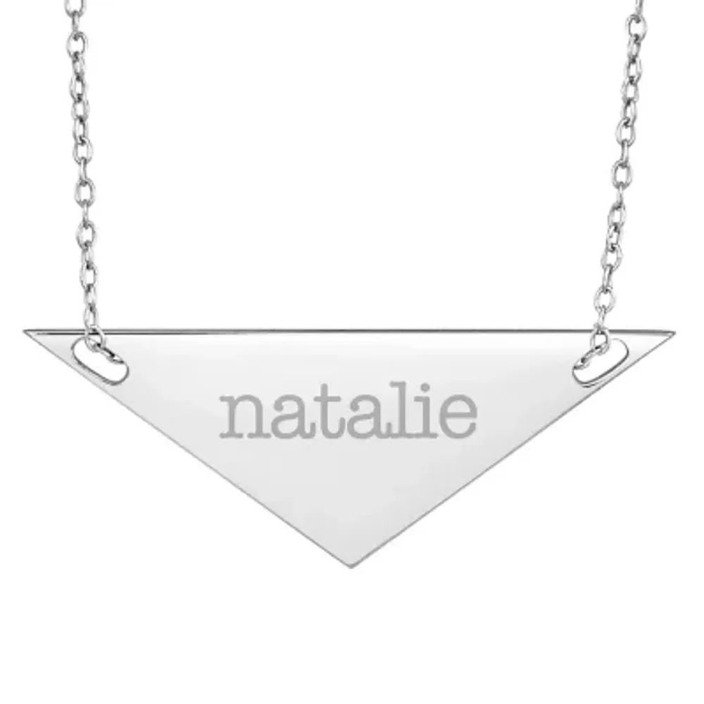 Personalized Sterling Silver Name Triangle Necklace