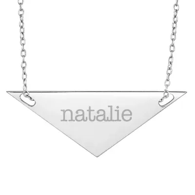 Personalized Sterling Silver Name Triangle Necklace