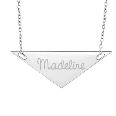 Personalized Sterling Silver Name Triangle Necklace