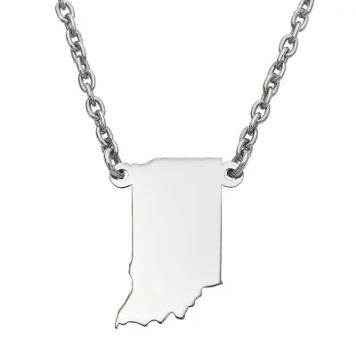 Personalized Sterling Silver Indiana Pendant Necklace