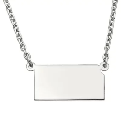 Personalized Sterling Silver Kansas Pendant Necklace