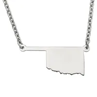 Personalized Sterling Silver Oklahoma Pendant Necklace