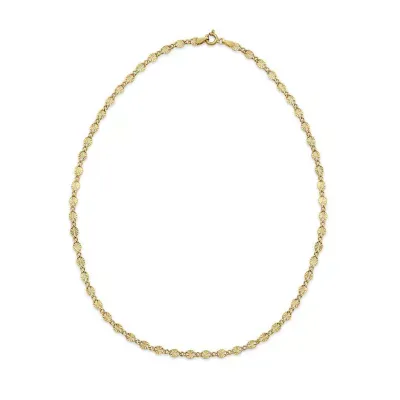 Made in Italy 24K Gold Over Silver 18 Inch Solid Link Chain Necklace