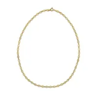 Made in Italy 24K Gold Over Silver 18 Inch Solid Link Chain Necklace