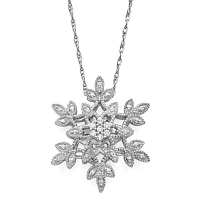 Diamond Blossom 1/10 CT.T.W. Natural Diamond Cluster Snowflake Sterling SIlver Pendant