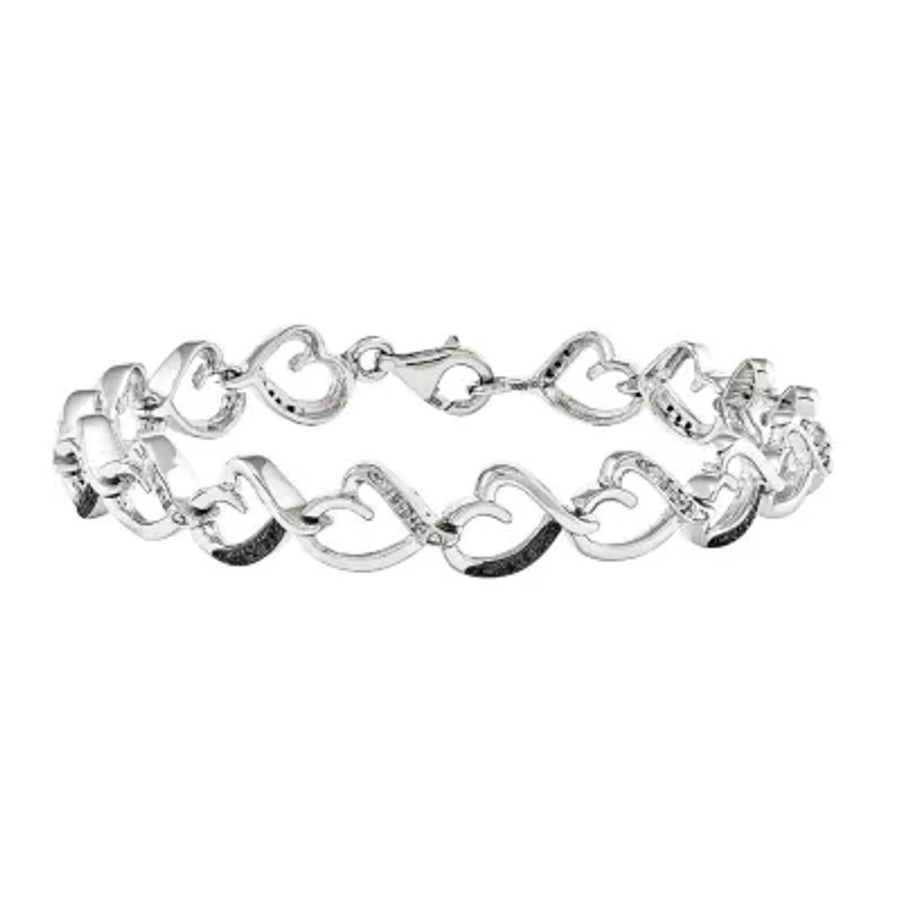 1/6 CT.T.W. Natural White and Color-Enhanced Black Diamond Sterling SIlver Tennis Bracelet