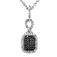 1/4 CT.T.W. Natural White and Color-Enhanced Black Diamond Sterling SIlver Fashion Pendant Necklace