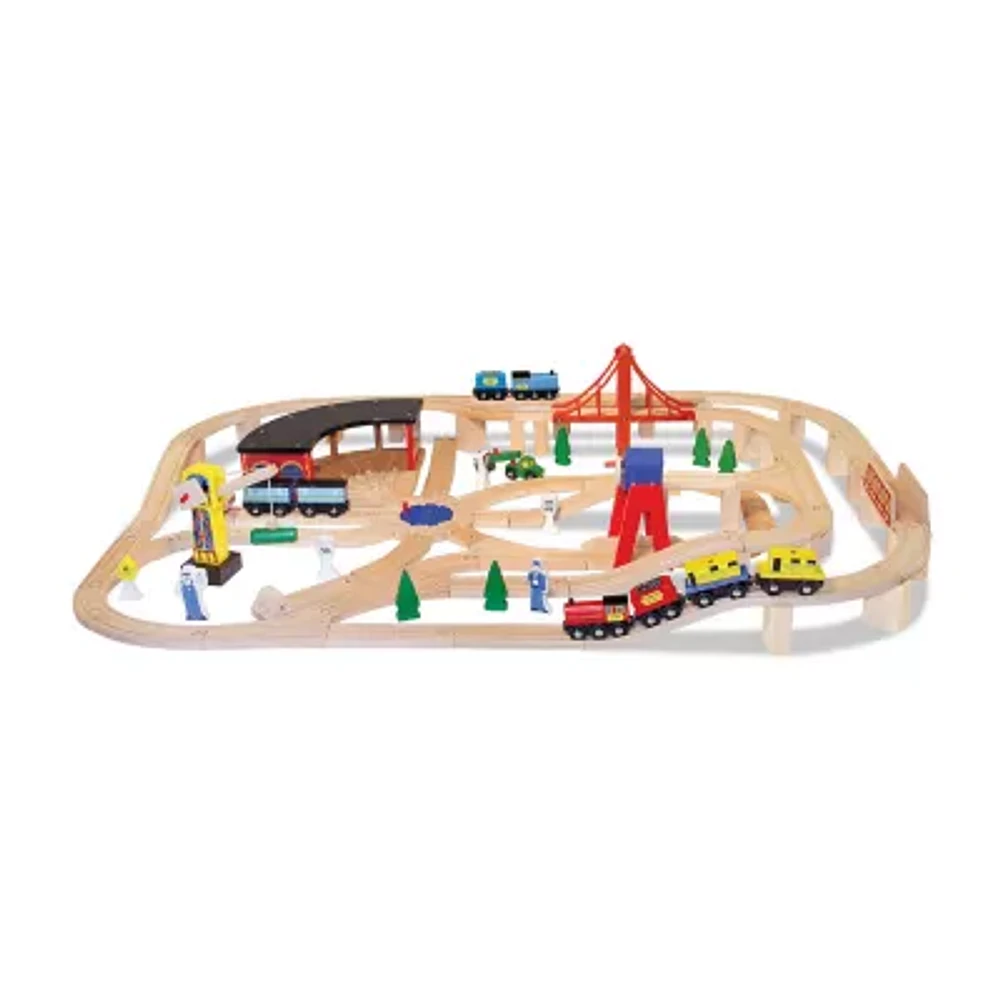 Melissa & Doug Wooden Railway Set Building Set