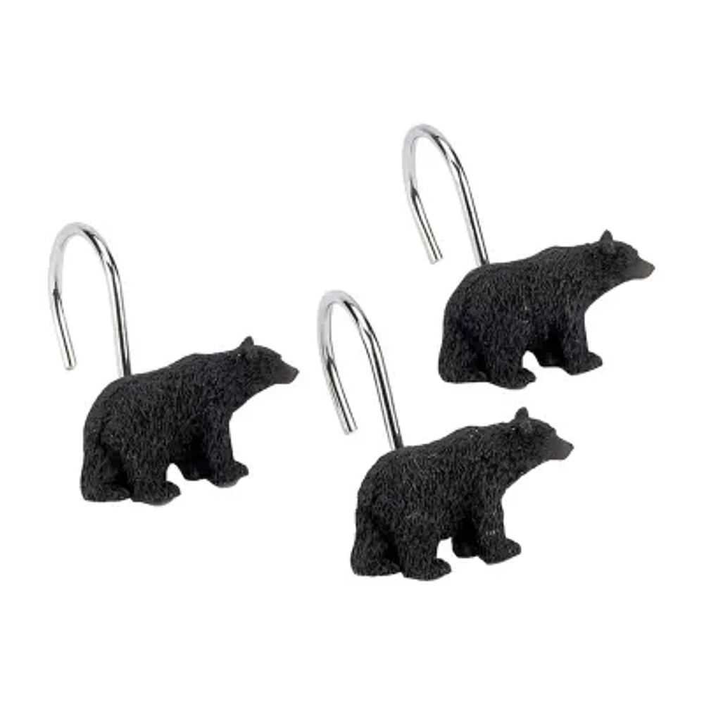 Avanti Black Bear Lodge Shower Curtain Hooks