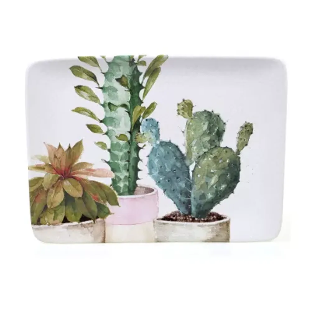 Certified International Cactus Verde Rectangular 16" X 12" Serving Platter