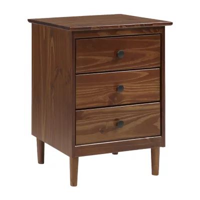 Modern 3 Drawer Solid Wood Nightstand