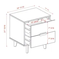 Modern 3 Drawer Solid Wood Nightstand