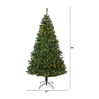 Nearly Natural 7 Foot Northern Tip Pine With 350 Clear Led Lights Pre-Lit Artificial Christmas Tree