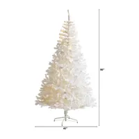 Nearly Natural 7 1/2 Foot White Pine With 1380 Bendable Branches And 400 Clear Led Lights Pre-Lit Artificial Christmas Tree