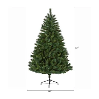 Nearly Natural 6 Foot Rocky Mountain Mixed Pine With 300 Led Lights Pre-Lit Artificial Christmas Tree