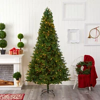 Nearly Natural 8 Foot Vermont Fir With 450 Clear Led Lights Pre-Lit Artificial Christmas Tree