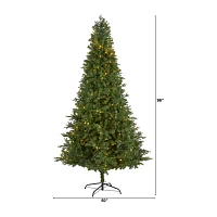 Nearly Natural 8 Foot Vermont Fir With 450 Clear Led Lights Pre-Lit Artificial Christmas Tree