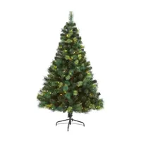 Nearly Natural 6ft. Assorted Green Scotch Pine Artificial Christmas Tree With 250 Led Lights 6 Foot Pre-Lit Pine Christmas Tree