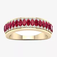 Lead Glass-Filled Red Ruby 10K Gold Band