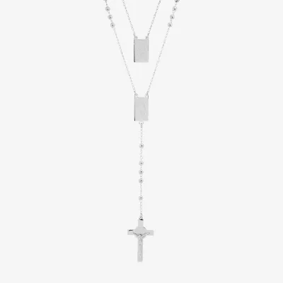 Steeltime Mens Stainless Steel Rosary Necklaces