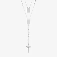 Steeltime Mens Stainless Steel Rosary Necklaces