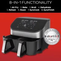 Instant 8-Qt. See-Through Dual Basket Air Fryer