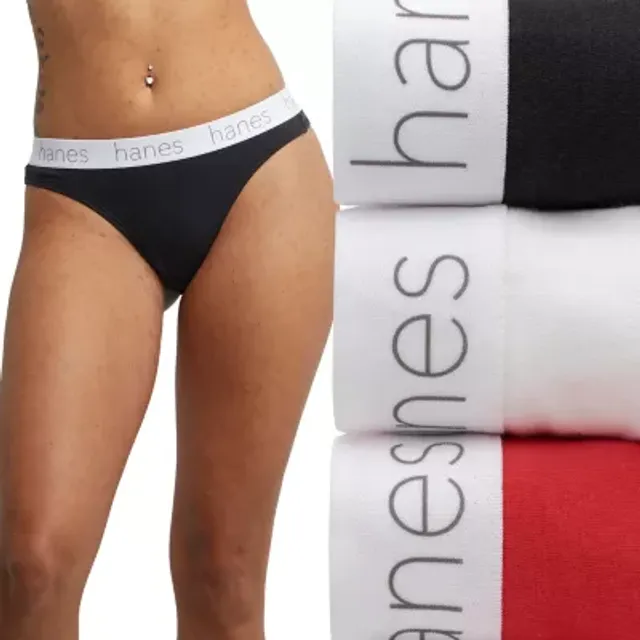 Hanes Women's Originals Thong Panties, Breathable Stretch Cotton