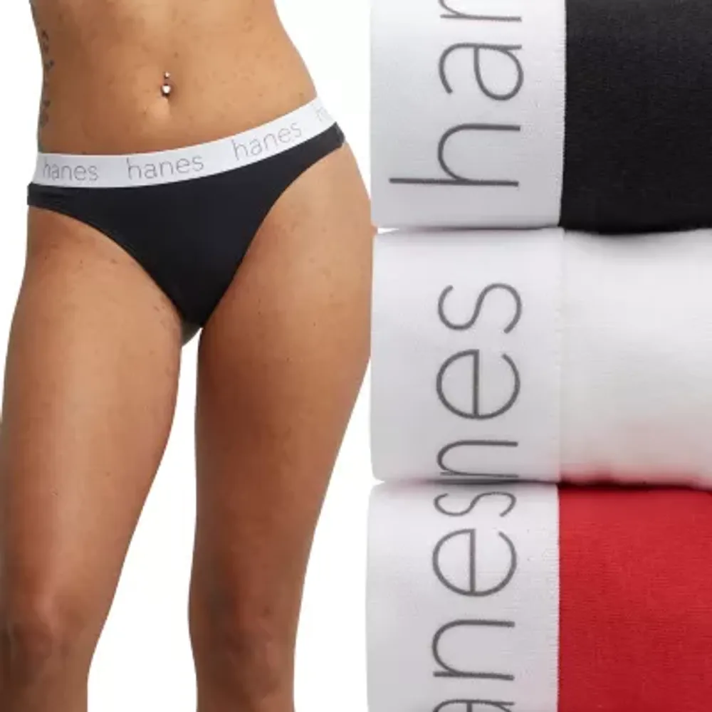 Hanes Originals Ultimate Cotton Stretch Women’s Thong Underwear Pack, 3-Pack 45UOBT