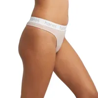 Hanes Originals Ultimate Cotton Stretch Women’s Thong Underwear Pack, 3-Pack 45UOBT