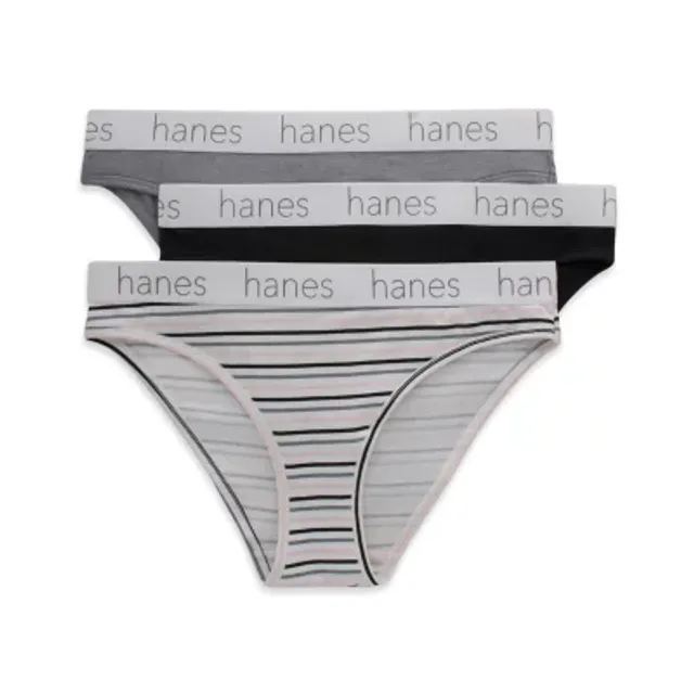 Hanes Originals Ultimate Cotton Stretch Women’s Bikini Underwear Pack,  3-Pack 45UOBK