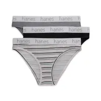 Hanes Originals Ultimate Cotton Stretch Women’s Bikini Underwear Pack, 3-Pack 45UOBK