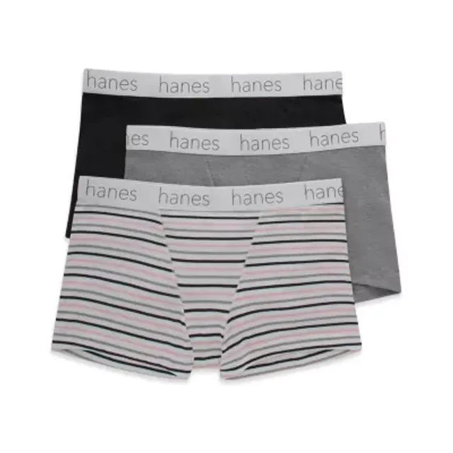 Hanes Originals Ultimate Cotton Stretch Women's Boyshort Underwear Pack,  3-Pack 45UOBB