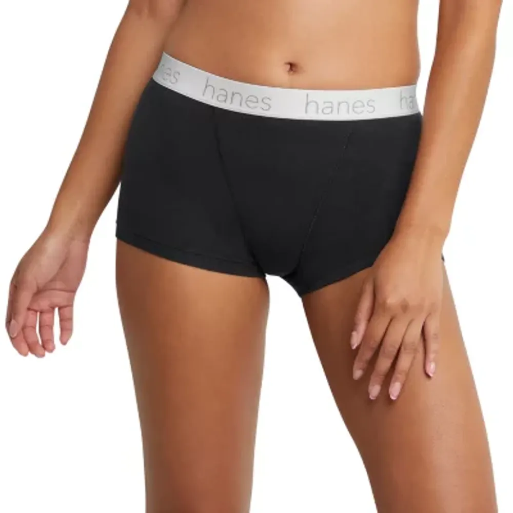 Hanes Originals Ultimate Cotton Stretch Women’s Boyshort Underwear Pack, 3-Pack 45UOBB