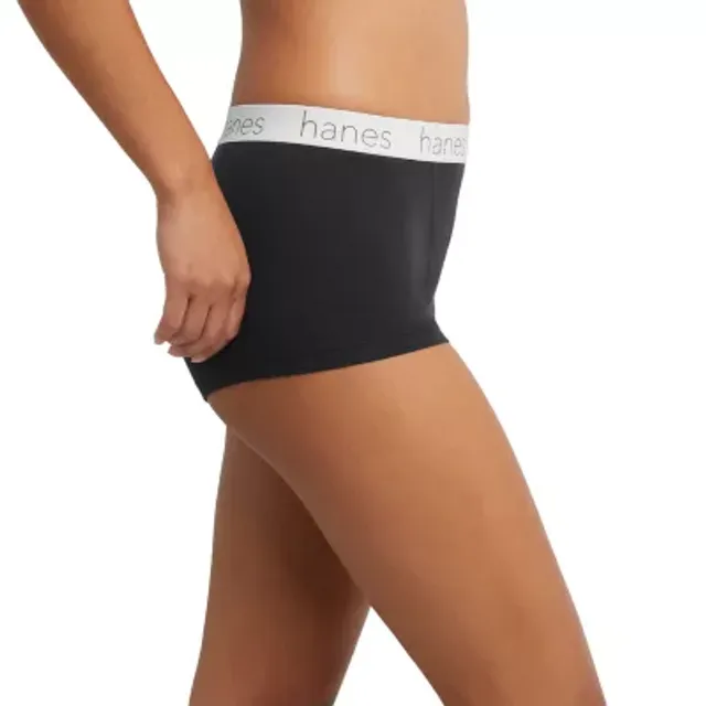 Women's Hanes 45UOBK Cotton Blend Bikini Panty - 3 Pack (Black