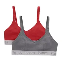 Hanes Originals Ultimate Stretch Cotton Women's Triangle Bralette, 2-Pack DHO101