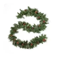 9 Foot Pre-Lit Indoor Christmas Garland - Green Clear LED