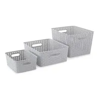 Home Expressions Medium Durable Plastic Weave Storage Bins