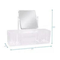 Home Expressions Acrylic 6-Compartment Makeup Organizer with mirror