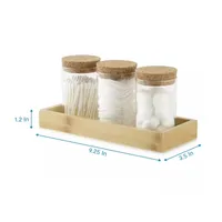 Home Expressions 3pk Glasscorkwood Bathroom Canister