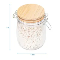 Home Expressions Glass Bamboo Spa Bathroom Canister